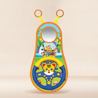 Toy with Mirror Interactive Steering Wheel Toy Soft for Infants, Young Children, Travel, Pram