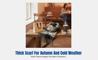 Winter Scarf, Korean Style Couple Neck Warmer, Thick Plaid, Unisex, Gift Box