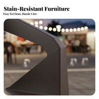 Night Market Table Set Sturdy Plastic Table and Chair Set Easy to Clean Waterproof Patio Furniture Low Maintenance for Restaurant Owners, Event Planners, Outdoor, Garden, Cafe, Backyard