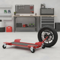 Controlled Motorcycle Mover Dolly with Swivel Wheels Stable Motorcycle Garage Dolly Low-Height for Mechanics