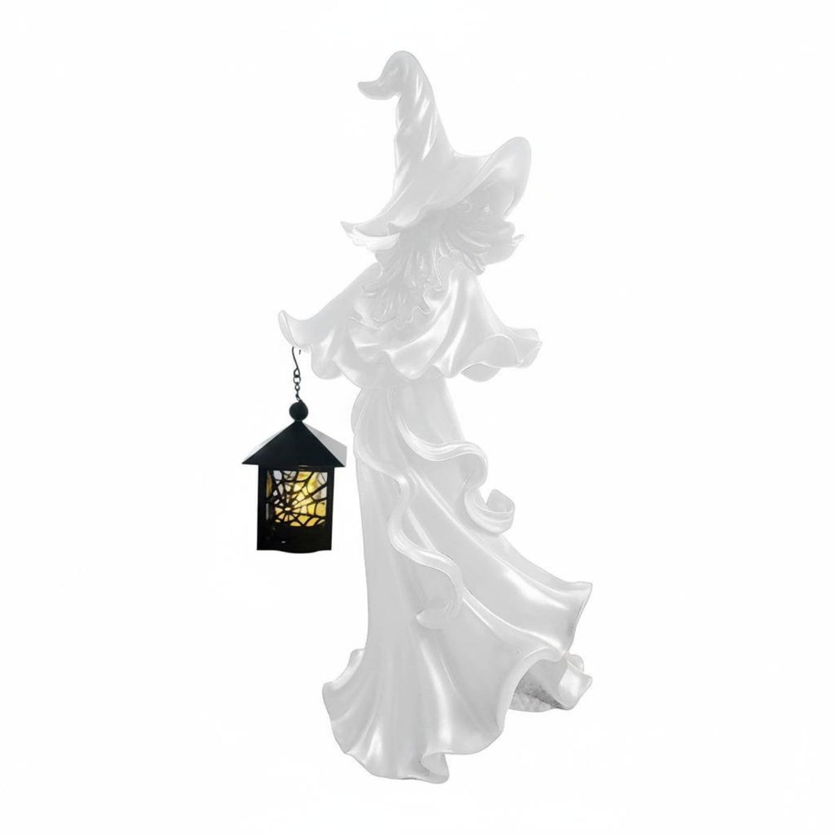 Witch Lantern Statue Resin Halloween Witch Decor Tabletop Display