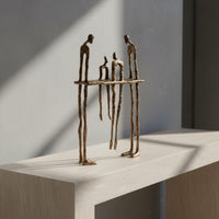 Metal Human Figure Statue Workmanship Abstract Human Statue Elegant Modern Art Figurine for Living Room, Entryway, Office