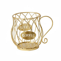 Coffee Pod Holder Stable Base Metal Pod Storage Rack Versatile Wire Coffee Capsule Basket for Office Pantry