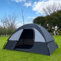 Low Dome Tent Large Doorway Double-Layer Tent Two-Color Outdoor Shelter for Hiking