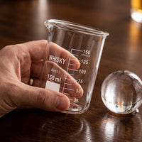 Chamvin Academia Whiskey Glass with Precise Scale Markings, Unique Cocktail Measuring Cup for Bartenders