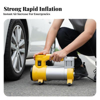 Portable Car Tire Pump 100W High Power Portable Tire Inflator Builtbuilt-in Inflator for Engineists, Enginecyclists, Nighttime, Outdoor, Garage