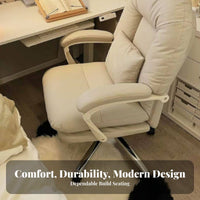 Adjustable Height High-Back Recliner with Footrest Ergonomic Design Luxurious Reclining Chair with Footrest Padded Armrests Swivel Armchair Support for Executives, Distant Workers, Study Room, Bedroom, Relaxing, Leisure Space