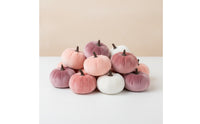 12 Pieces Velvet Pumpkins Thanksgiving Textile Pumpkins Soft Ornaments for Halloween