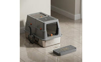 Stainless Steel Cat Litter Box Odor Control Enclosed Cat Waste Container Leakproof Pet Toilet