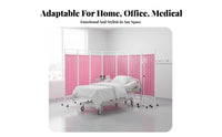Foldable Design Wheeled Fabric Partition Mobile with casters Folding Panel separater Portable Privacy Screen Sturdy Construction for Clinic Managers, sectionice Workers, Hospital, Examination Room, cosmetic studio, Classroom