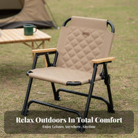Lightweight Low-Height Camp Chair Compact Low-Height Camp Armchair Installatisingleffortless Folding Seat Sturdy Frame for Campers, Beachand Goers, Anglers, Camping, Picnic, Picnics, Fishing
