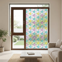Window Film Privacy with Floral Pattern, Frosted Window Film for Home Office, PVC Privacy Film and Window Frosting Film, 60cm Width x 1m Length