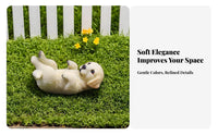 Golden Retriever Puppy Statue Micro Landscape Decor Golden dog Statue Cute Realistic animal Figurine for Hobbyists, Kids, Desk, Office, Terrarium
