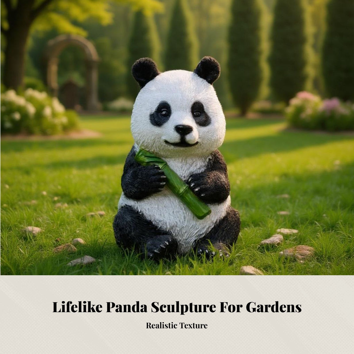 Outdoor Panda Sculpture, Realistic Garden Courtyard Decor, Villa Landscape