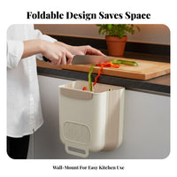Hanging Trash Can Space Saving Foldable Garbage Bin Easy to Install Cabinet Door Waste Basket for Apartment Dwellers, Adults, Under Sink, Bedroom, Car