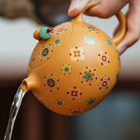 Classic Teapot Traditional Style Yixing Clay Teapot Hand Painted Floral Pattern Traditional Tea Pot