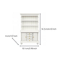 Handmade Dollhouse Display Cabinet Opening Doors 1:12 Scale Cabinet Detailed Craftsmanship 1/12 Scale Dollhouse Hutch Classic Design for Collectors, Hobbyists