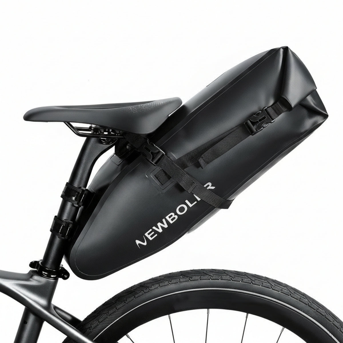 Easy Clean Waterproof Bike Saddle Bag Streamlined Buckle Strap Rear Saddle Bag Expandable Capacity