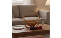 Handwoven Woven Fruit Basket Decorative Rattan Design Basket Eco-Friendly for Living Room, Tabletop