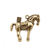 Brass Horse Figurine Cast Metal Horse Ornament Animal Decor Worn Look Decorative