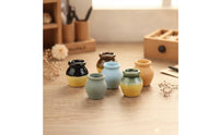 6 Pieces Miniature Ceramic Vase Semi-Glazed Mini Vase Models Realistic Vessel for Collectors, Crafters