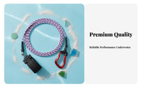 360° Rotating Joint Unrestricted Diving Safety Lanyard Unrestricted Diving Lanyard Tangle-Unrestricted Diving Safety Rope Steel Wire Core for Unrestricted Divers, Beginners, Snorkelers, Outdoor Swimming, Snorkeling