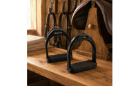 Textured Grip Black Resin Stirrup Rectangular Footbed Children's Stirrup Curved Arch Kids Western Stirrups Anti-Slip for Saddle