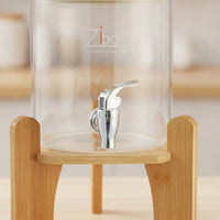 High-Borosilicate Glass Drink Dispenser with Stand Clear Glass Beverage Dispenser with Tap Easy to Use Stainless Steel for Buffets