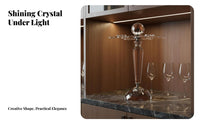 Gold Foil Accent Wine Glass Display Stand Luxury Design Crystal Wine Glass Holder Space Saving Freestanding Stemware Holder Stable Base for Home Entertainers, Party Hosts, Gift Givers, Dining Room, Housewarming Events, Parties, Wedding Receptions