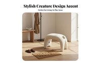 Feline-Shaped Bench Cartoon Creature Design Small Stool Creative and Playful Soft Upholstered Seat for Children, Adults, Hallway