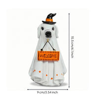 Indoor Ghost Figurine with Witch Hat Playful Ghost with Witch Hat Home Halloween Table Statue Desk for Classroom