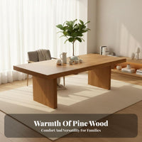 Long Slab-Top Table with Bench and Chairs Nordic aesthetic Tea Serving Station Complete Furniture Set Seating Arrangement for Living Room, Dining Area