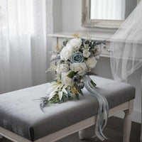Photo Prop Waterfall Bridal Floral Arrangement Romantic Design Cascading Bridal Floral Arrangement Elegant for Brides