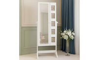 Mirror Jewelry Armoire Double Use Jewelry Cabinet Household Furniture Space Saving for Clothing Storage