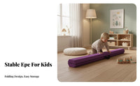 Lightweight Foldable Balance Beam Cushioned Padding Folding Balance Beam Non-Slip Base High Density Foam for Children, Toddlers, Beginners, Training, Playroom, Studio, Backyard