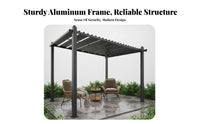 Aluminum Frame Pavilion Waterproof Solid Roof Gazebo Sun Protection Outdoor Shelter for Homeowners, Entertainers, Courtyard, Backyard, Poolside
