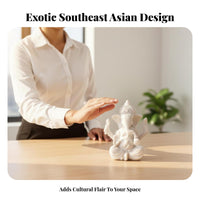 Stone-Textured Finish Deity Sculpture Thai Design Hindu Elephant God Figurine Small Hindu Deity Decoration Good Luck Symbol