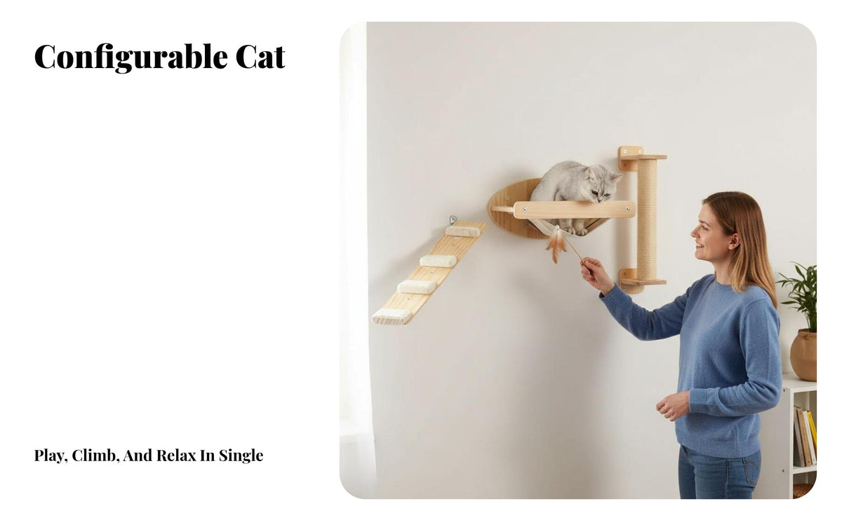 Space-Saving personalizedizable Cat vertical Furniture abradeabradeer-accommodating personalizedizable Cat vertical Shelves Comfortable cat sling Pet Accessory Sturdy and long-finaling for People with Small Homes, Apartment, Indoors, Living Room, Bedroom