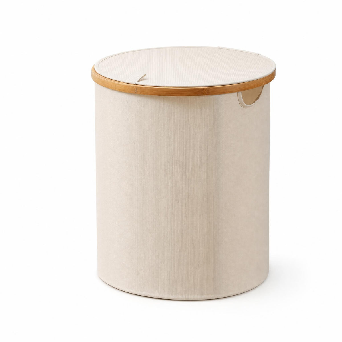 Natural Clothes Hamper with Bamboo Rim Sturdy Laundry Hamper with Lid Heavy-Duty Storage Bin with Lid Sturdy for Bedroom, Dorm Room