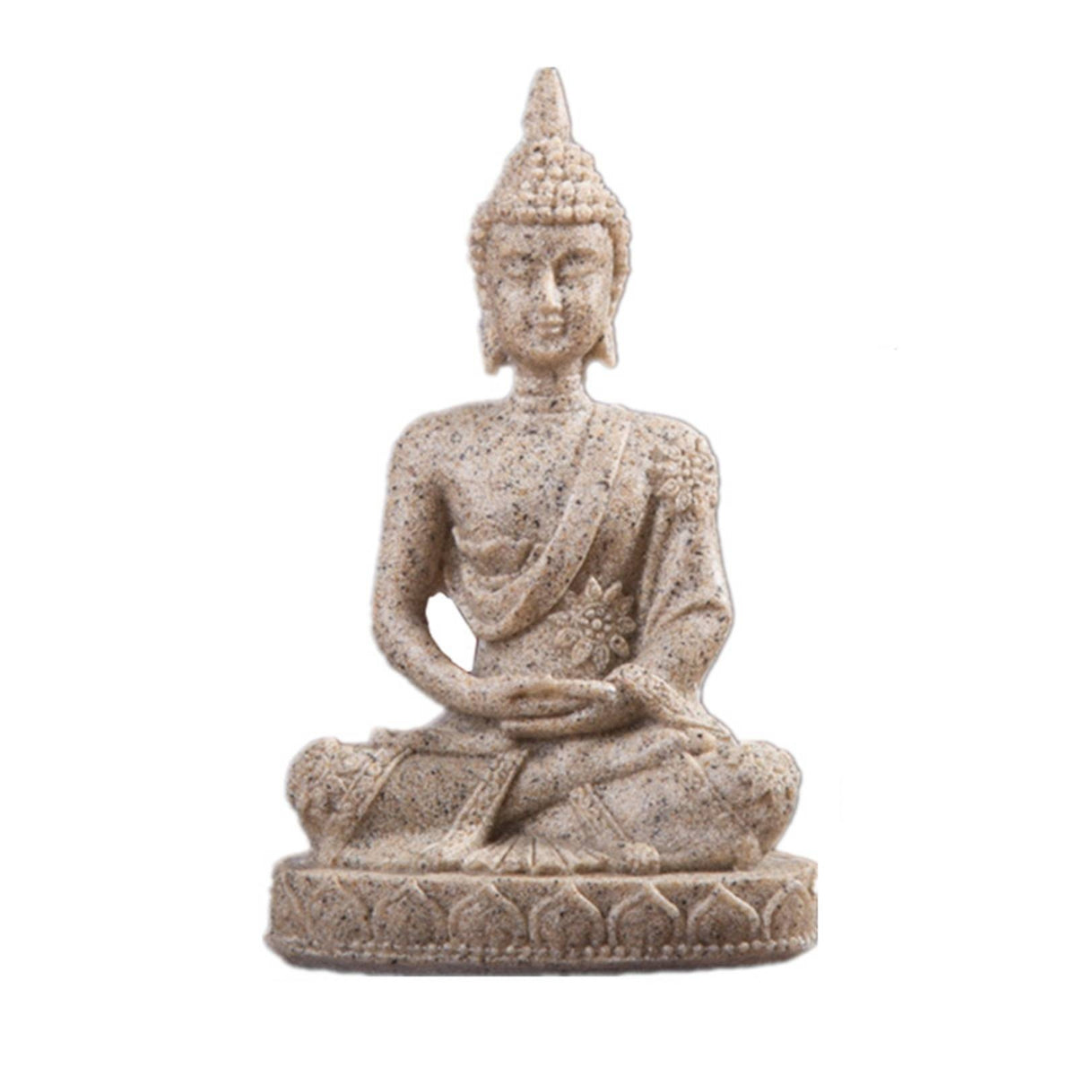 Buddha Statue with Base Meditative Sculpture Spiritual Ornament for Altar