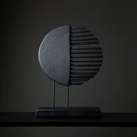 Wooden Sculpture with Base Tabletop Abstract Sculpture Handcrafted Shelf Decor for Entryway