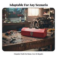Multi-Functional Hand-Carry Tool Case Portable Toolbox Heavy-Duty Utility Box Reinforced Bottom for Repairmen, DIY Enthusiasts, Homeowners
