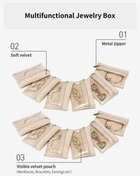 Clear Zipper Jewelry Storage Bags, Dustproof, for Necklaces, Earrings, Bracelets, 12-Pack