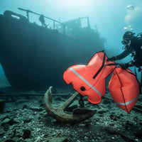 Underwater Lift Bag Stainless Steel D-Loop Scuba Diving Lift Bag Overpressure Valve Technical Diving Buoy for Divers
