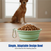 Pet Bowl, Silicone Foldable Dog Water Bowl, Anti-Spill, Outdoor Feeding Dish, Portable with Carabiner