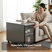 Light Luxury Aesthetic 2-Tier Round Accent Table Modern design Household Furniture With Storage Shelf Space-Saving for Apartment Dwellers, Interior Decorators, Homeowners, Living Room, Small Spaces, Bedroom, Hallway
