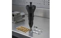 Metal Front Electric Rivet Head Black Housing Rivet Adapter Head Cylindrical Tool Accessory Easy to Use