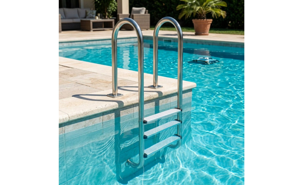 Stainless Steel Pool Ladder Rust Resistant Pool Ladder with Non-Slip Steps Rustproof for Homeowners, Hotel Owners, Backyard