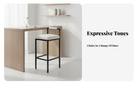 Nordic aesthetic Bar Stool with Backrest Modern Design Counter Chair Light Luxury Seating Furniture Minimalist Aesthetic for Cafe Owners, Homeowners, Adults, Restaurant, Kitchen Island, Home, Dining Room