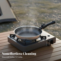 Fast & Even Heating Camping Cookware Set Storage Bag Included Outdoor Cookware with Detachable Handle Multi-Functional for Campers, Hiking